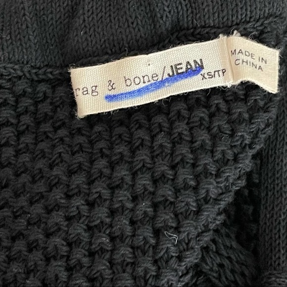 RAG & BONE Cotton Sleeveless Tank Top Black Crotchet Knit XS - Picture 4 of 5